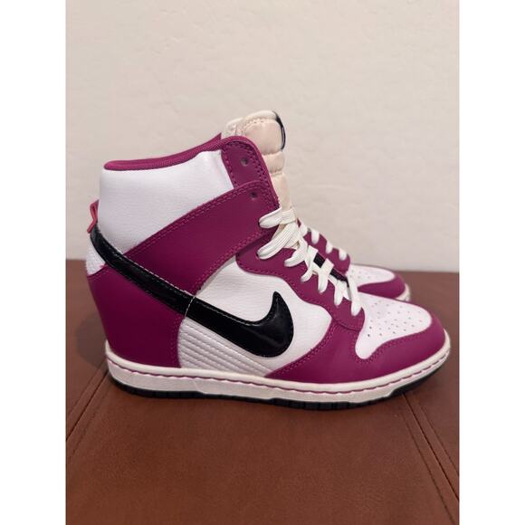 RARE 2013 Nike Dunk Sky Hi Bright Magenta Sneakers 528899-502 Wedge Women’s 7.5 - Picture 1 of 14